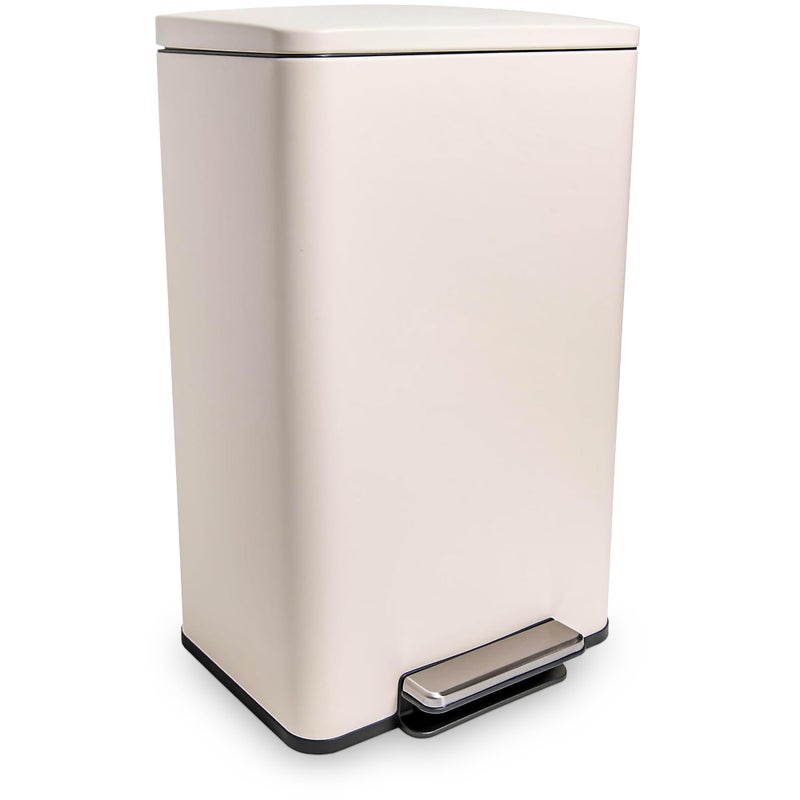 Simpli-Magic 50 Liter / 13.2 Gallon Soft-Close, Smudge Resistant Trash Can with Foot Pedal and Built in Filter- White Color - Image 1