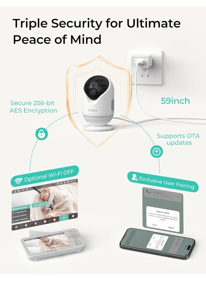 دي آر. كير VistaView Lite Smart WLAN Baby Monitor with 2 Cameras - Image 5