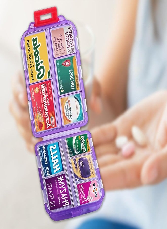 INVODA 7-Day Pill Organizer with Medicine Labels Travel Pill Case Compact, Portable Medication Organizer for Daily Use (3.7 x 2.4 x 1.18 Inches - Image 5