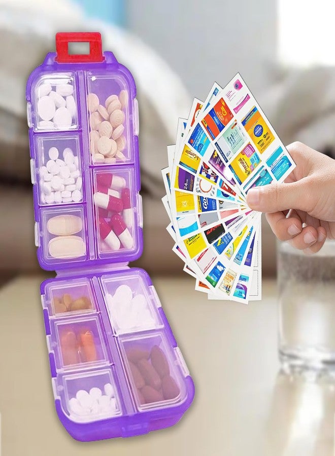 INVODA 7-Day Pill Organizer with Medicine Labels Travel Pill Case Compact, Portable Medication Organizer for Daily Use (3.7 x 2.4 x 1.18 Inches - Image 4