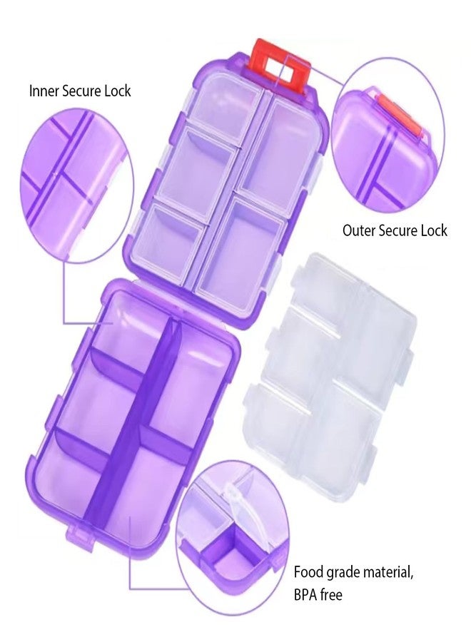 INVODA 7-Day Pill Organizer with Medicine Labels Travel Pill Case Compact, Portable Medication Organizer for Daily Use (3.7 x 2.4 x 1.18 Inches - Image 2