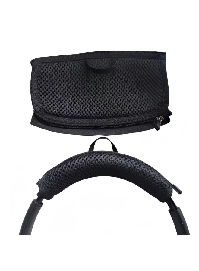 For Sony Wh-1000xm4 Headset Cover 1000xm3 Xm2 Overhead Sponge Ear Cup Leather Cover Comfortable Wear Battery Life Noise Reduction-Color:One Short Breathable Mesh Protective Headband Cover (black) - Image 1