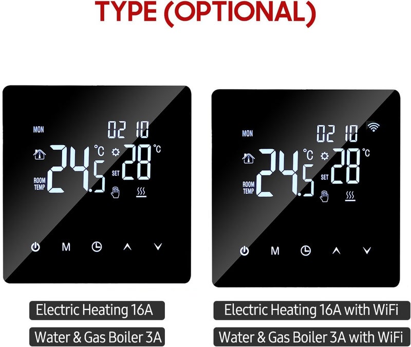 K2M Mobile APP control heating thermostat digital touch screen LCD display programming electric heating thermostat antifreeze suitable for home school office (K2MH25A electric heating) - Image 5