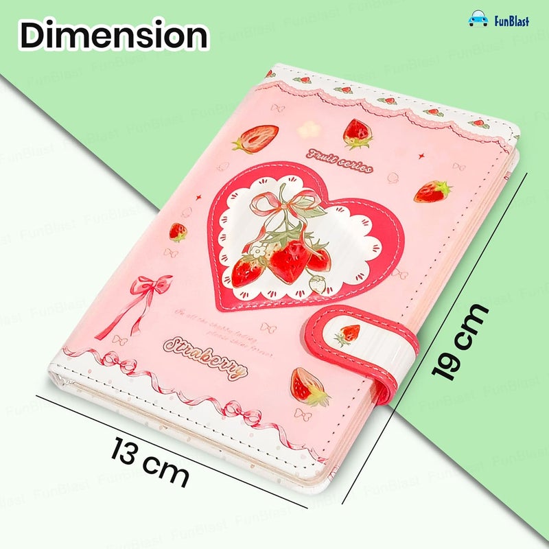 FunBlast Diary for Girls – Kawaii Journal Diaries for Scrapbooking, Cute Notepad for Students, Stationery Diary for Writing & Drawing, Birthday Gift for Kids (196 Pages) (Straberry) - Image 2