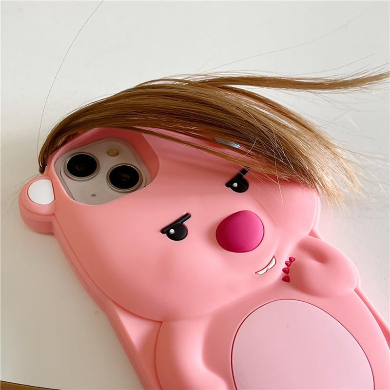 QoKcoahn Case Compatible with iPhone 15 Pro Max,Cute 3D Kawaii Funny Ugly Beaver Cartoon Cover with Keychain Soft Silicone Gel Drop Protector Women Girls - Image 3