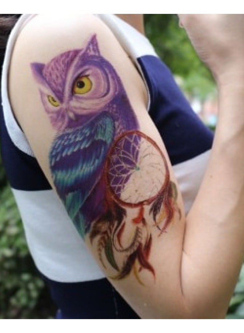Generic Temporary Tattoo Colored Owl For All Skins, 21 CM - Image 1