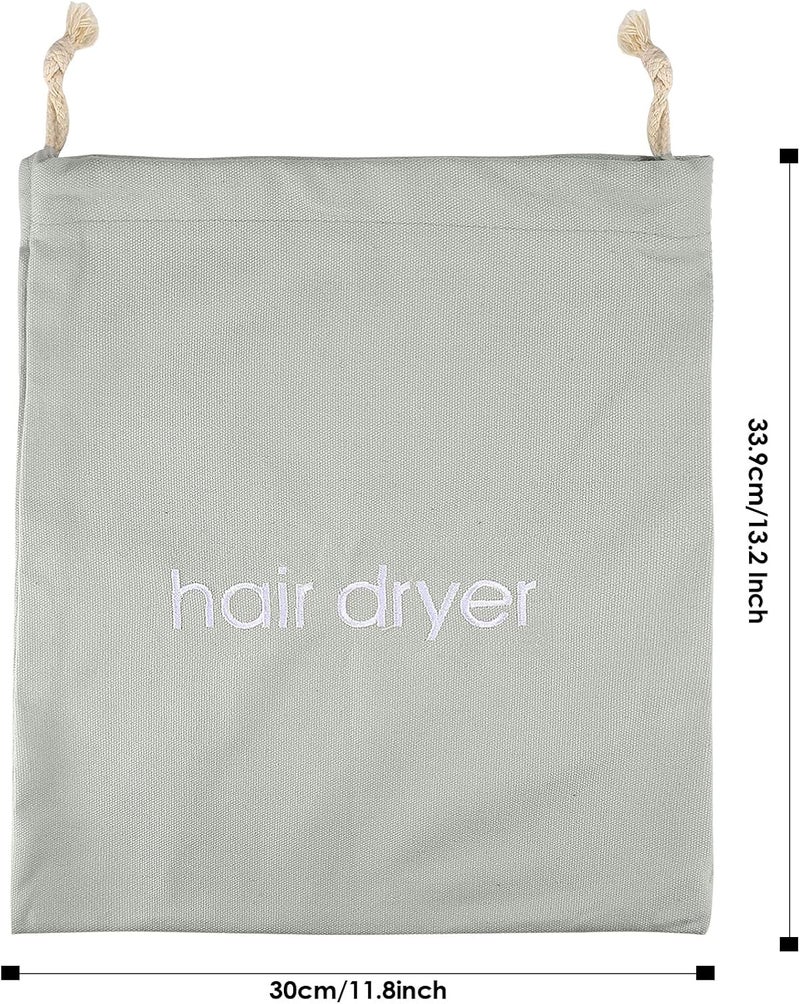 ERKXD Hair Dryer Bags Drawstring Bag Container Hairdryer Bag for travel bathroom (Light Grey) - Image 2