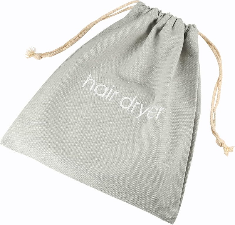 ERKXD Hair Dryer Bags Drawstring Bag Container Hairdryer Bag for travel bathroom (Light Grey) - Image 1