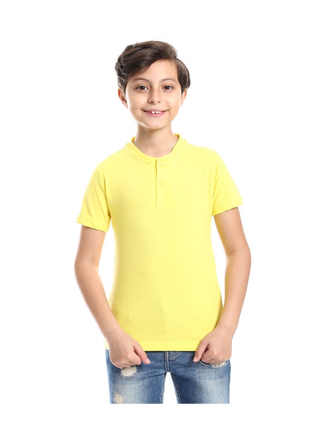 Andora Henely Neck Basic Tshirt Casual Look For Boy _ Yellow - Image 2