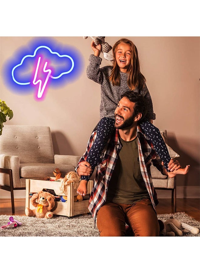 Peachjoy Cloud Lightning Neon Signs,Bolt LED Wall Lights Wall Decor USB or Battery Powered Light UP Signs for Living Room,Bar,Kids Bedroom,Game Room - Image 4