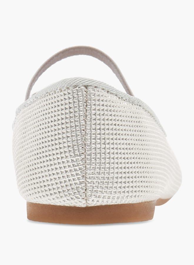 Flora Bella By Shoexpress Girls Bow Accent Ballerina Shoes with Elastic Strap Detail Ramadan Collection - Image 5