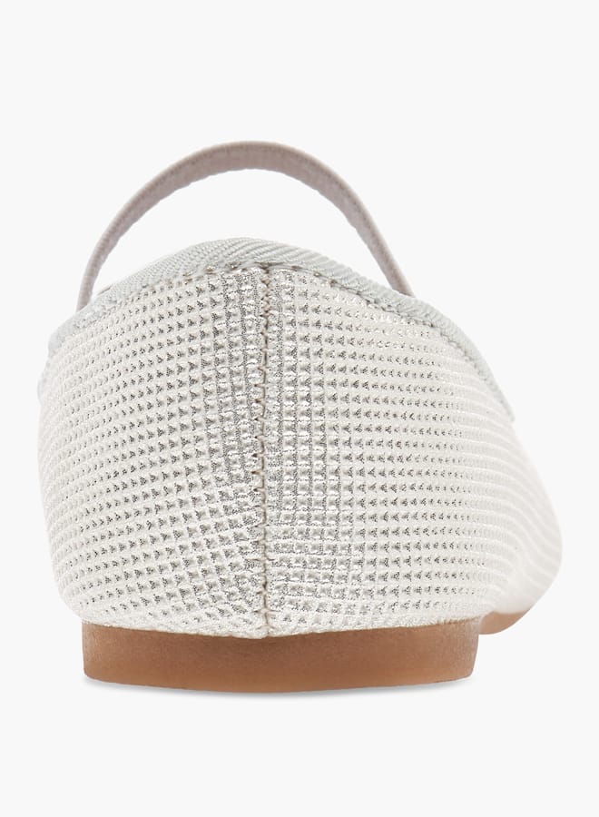 Flora Bella By Shoexpress Girls Bow Accent Ballerina Shoes with Elastic Strap Detail  - Image 5