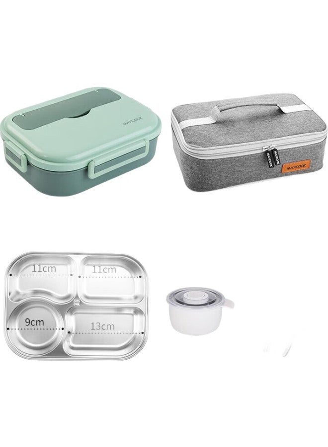 MAX COOK Maxcook 316L Stainless Steel Lunch Box, Microwave-Safe 4-Compartment Insulated Student Lunch Box With Utensils And Bag Mcft5845 - Image 3