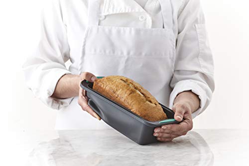 Trudeau 5115206M Structure Loaf Pan Silicone Bakeware, 8.5" x 4.5", Mint/Black - Image 4