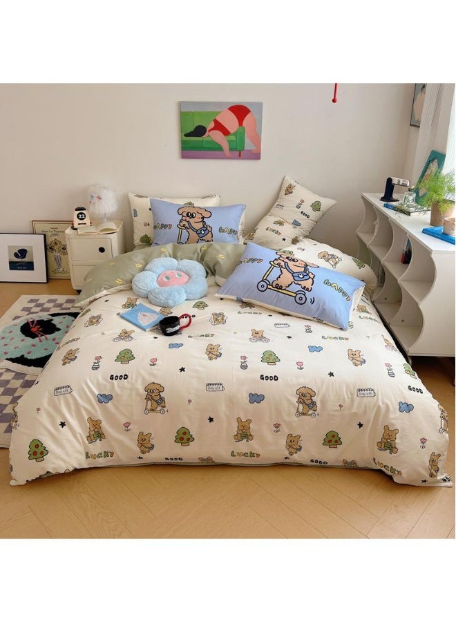 4-Piece Cartoon Anime Cotton Comfortable Set Bed Sheet Set Children'S Day Gift Birthday Gift - Image 2