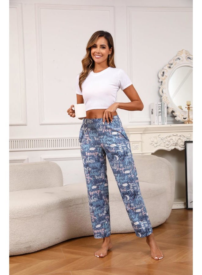 PNAEONG Pajama Pants Women 3 Pack Soft Cotton Lounge Pants Comfy Casual Pajama Bottoms with Elastic Waistband & Pockets, Set 1, XXL - Image 5
