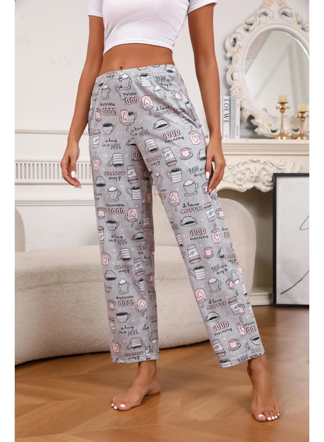 PNAEONG Pajama Pants Women 3 Pack Soft Cotton Lounge Pants Comfy Casual Pajama Bottoms with Elastic Waistband & Pockets, Set 1, XXL - Image 4