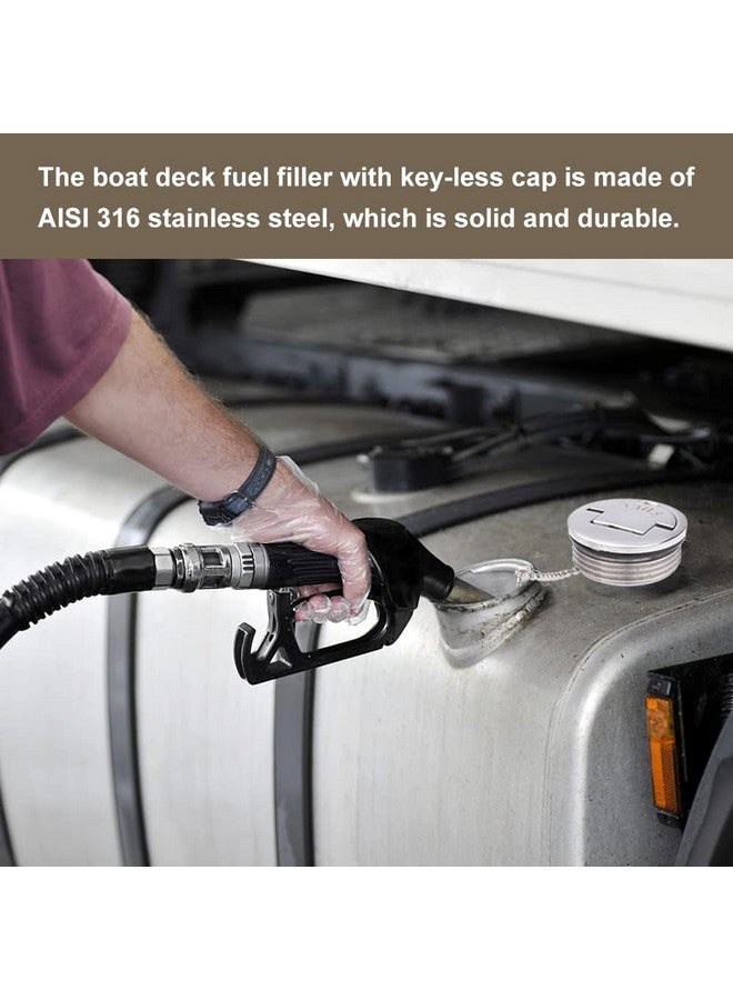 متسونينغ حشو وقود لسطح القارب مقاس 1.5 بوصة من Mtsooning، أغطية غاز بحرية فولاذية مع غطاء بدون مفتاح لليخوت والقوافل والشاحنات والجرارات وخزانات الوقود للمقطورات - Image 4