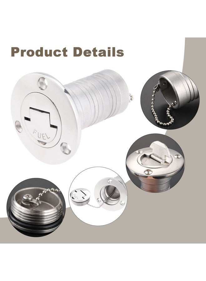 متسونينغ حشو وقود لسطح القارب مقاس 1.5 بوصة من Mtsooning، أغطية غاز بحرية فولاذية مع غطاء بدون مفتاح لليخوت والقوافل والشاحنات والجرارات وخزانات الوقود للمقطورات - Image 2