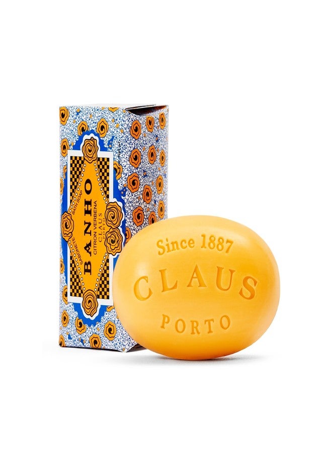 Claus Porto - Banho Citron Verbena Soap for Men + Women | Silky, Cleansing, Hydrating | Handcrafted, Aromatic, Energizing (150g | 5.3 oz) - Image 1