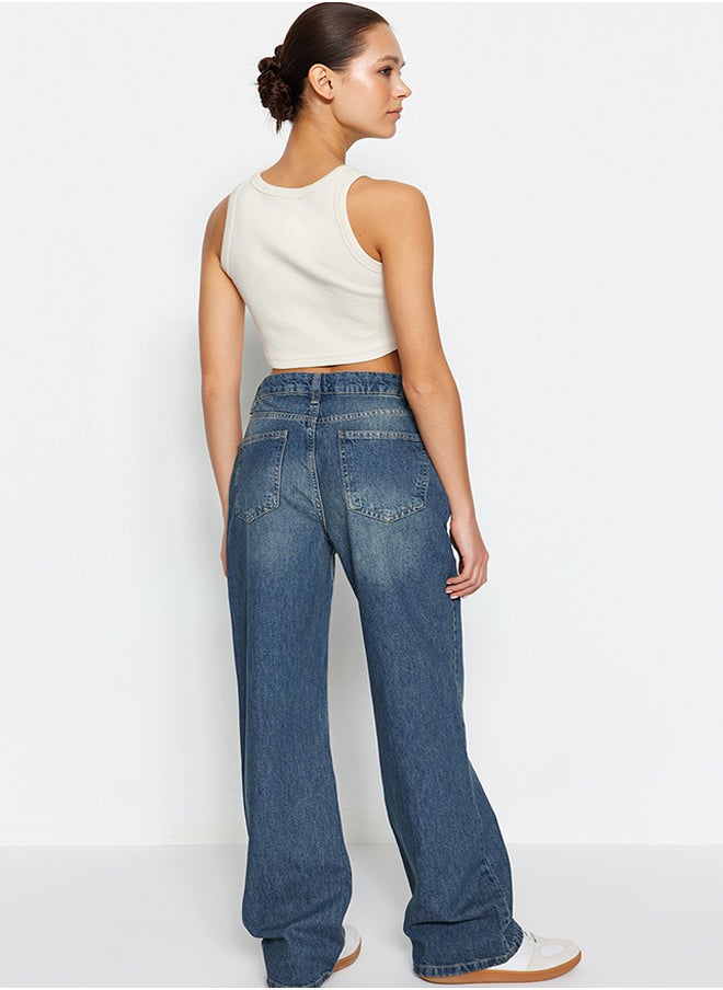 Blue Pale Effect Vintage High Waist Wide Leg Jeans TWOSS24JE00050 - pzsku/ZA966E7E89445D30A2811Z/45/_/1730940914/e9f74070-cfd7-4e17-a3c0-e3fa0527154d