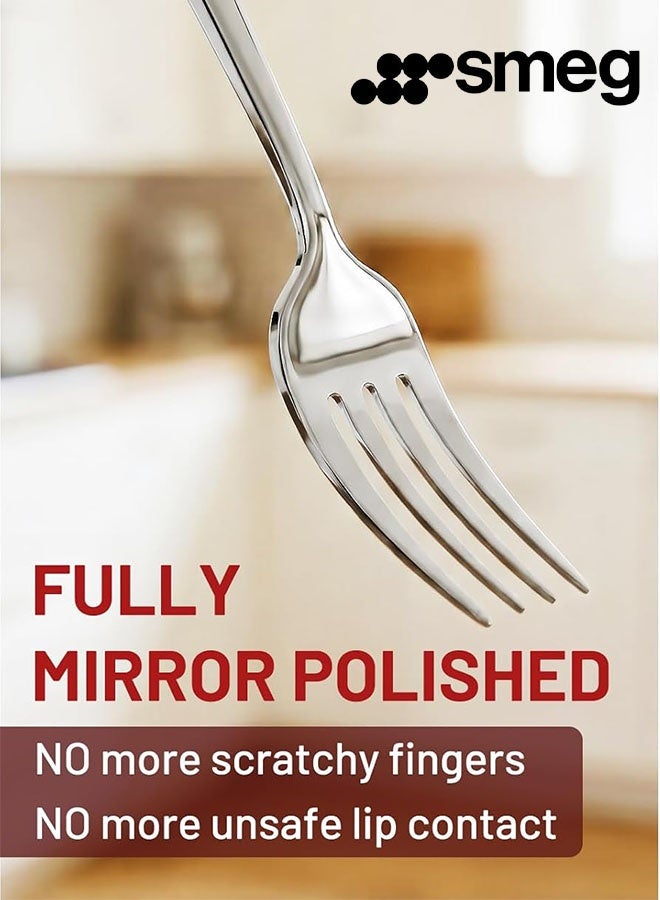 SMEG 4 Piece Flatware Cutlery Set, Stainless Steel Silverware Set for Home/Office/Party|Eco-Friendly 304 Stainless Steel | Gift Box Edition - Image 3