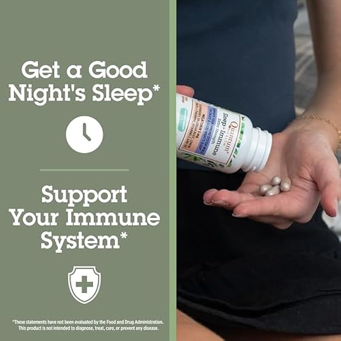 Quantum Health Sleep Immune Melatonin 5mg Support Supplement L Theanine Valerian Root + Elderberry Vitamin C & D Immunity Boost Daily Whole Body Wellness for Women & Men - 30 Capsules - Image 3