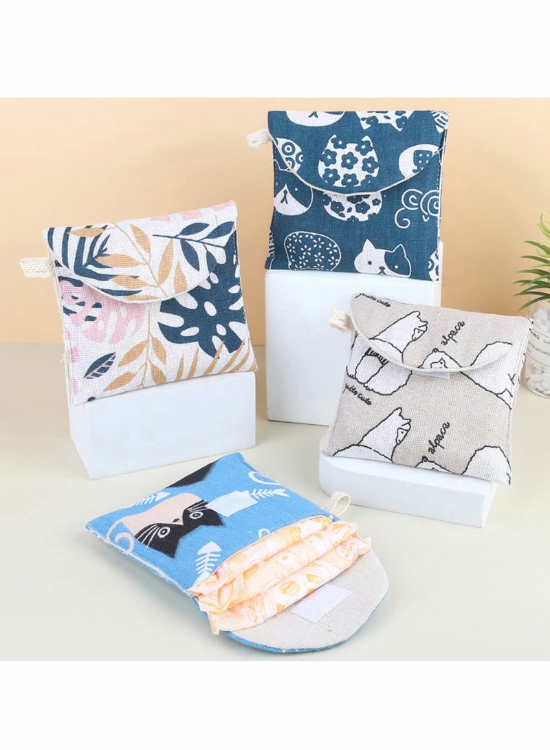 SOLARAE حقيبة تخزين فوط صحية 8 عبوات محمولة بسحاب للفتيات والنساء والسيدات - Image 2