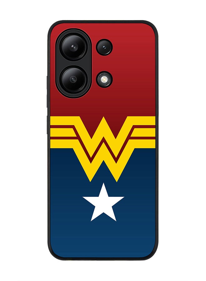 Stylizedd Rugged Black edge case for Xiaomi Redmi Note 13 4G, Slim fit Soft Case Flexible Rubber Edges Anti Drop TPU Gel Thin Cover -  Wonder Woman  - Image 1