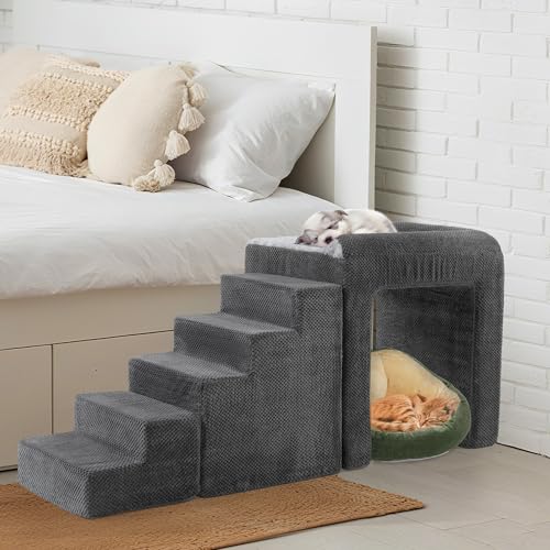 HOMBYS Stable Foam Dog Window Perch Orthopedic Bed with Reinforced Metal Frame for LongLasting Support Pet Bunk Bed for Dogs Joint Relief Window Viewing Height 21 - Image 3