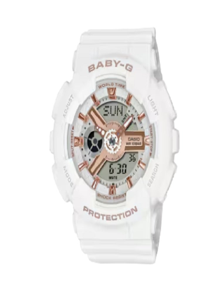 كاسيو ساعة كاسيو بيبي-جي BA-110 أنا-رقمية بلمسة من الذهب الوردي (راتنج أبيض)
