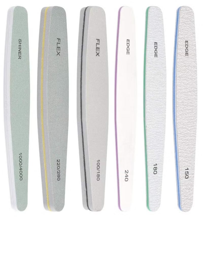 Professional Nail Files and Buffers Set for Acrylic Gel Nail and Natural Nail Double Sided Emery Boards Nail file and Buffer Washable Nail Buffer File Polisher 100/150/180/220/240/280/1000/4000 Grit - Image 1