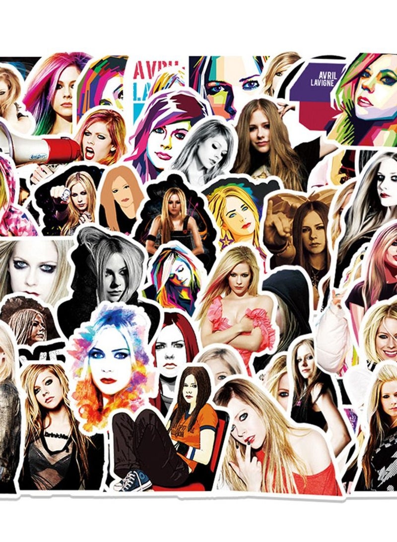 general 50-Piece Avril Lavigne Cute Vinyl Waterproof Sticker