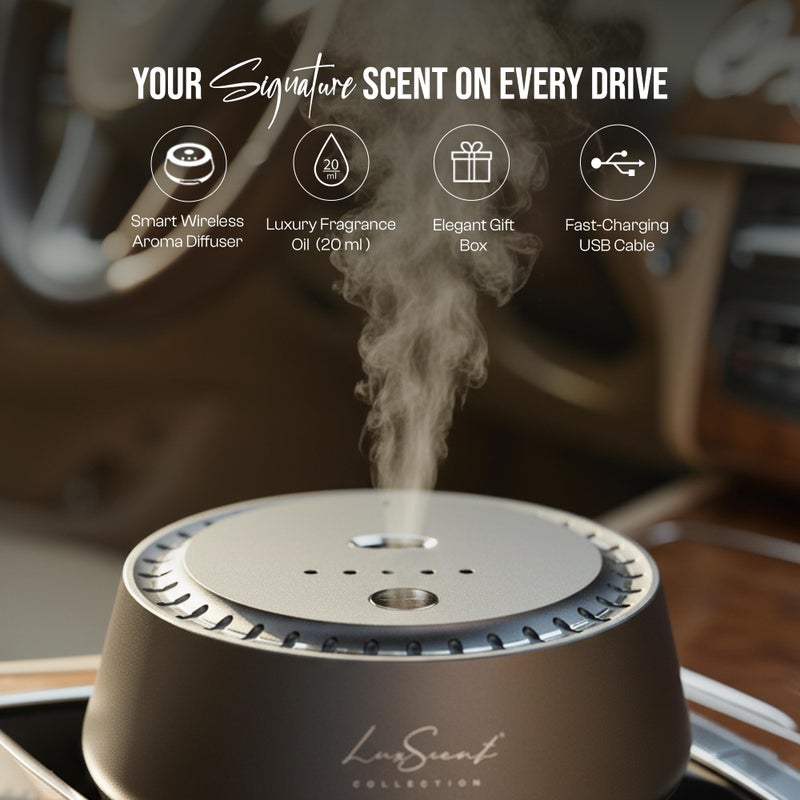 LUXSCENT COLLECTION Smart Car Diffuser with 20ML Scent Oil Included - Car Air Freshener - Aromatherapy Diffuser - Portable, Compact, Cordless and Quiet Device - Deluxe Car Diffuser Luxscent Collection - Image 3