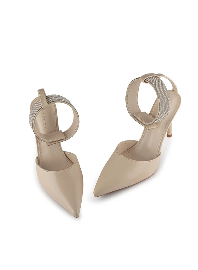 Vincci Women Pointed Toe Ankle Strap Mid Heel Sandals