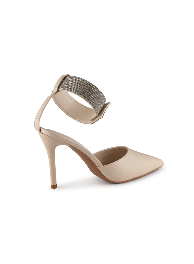 Vincci Women Pointed Toe Ankle Strap Mid Heel Sandals