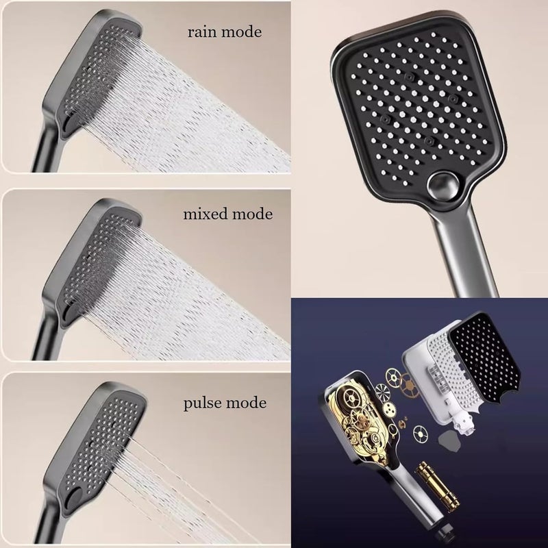 4-Function Gun Gray Shower System Wall Mount with Digital Display, Bathtub Faucet, 4 Piano Keys Rainfall Shower Head & Handheld | Extra Includes 30cm Extension Bar - Image 5