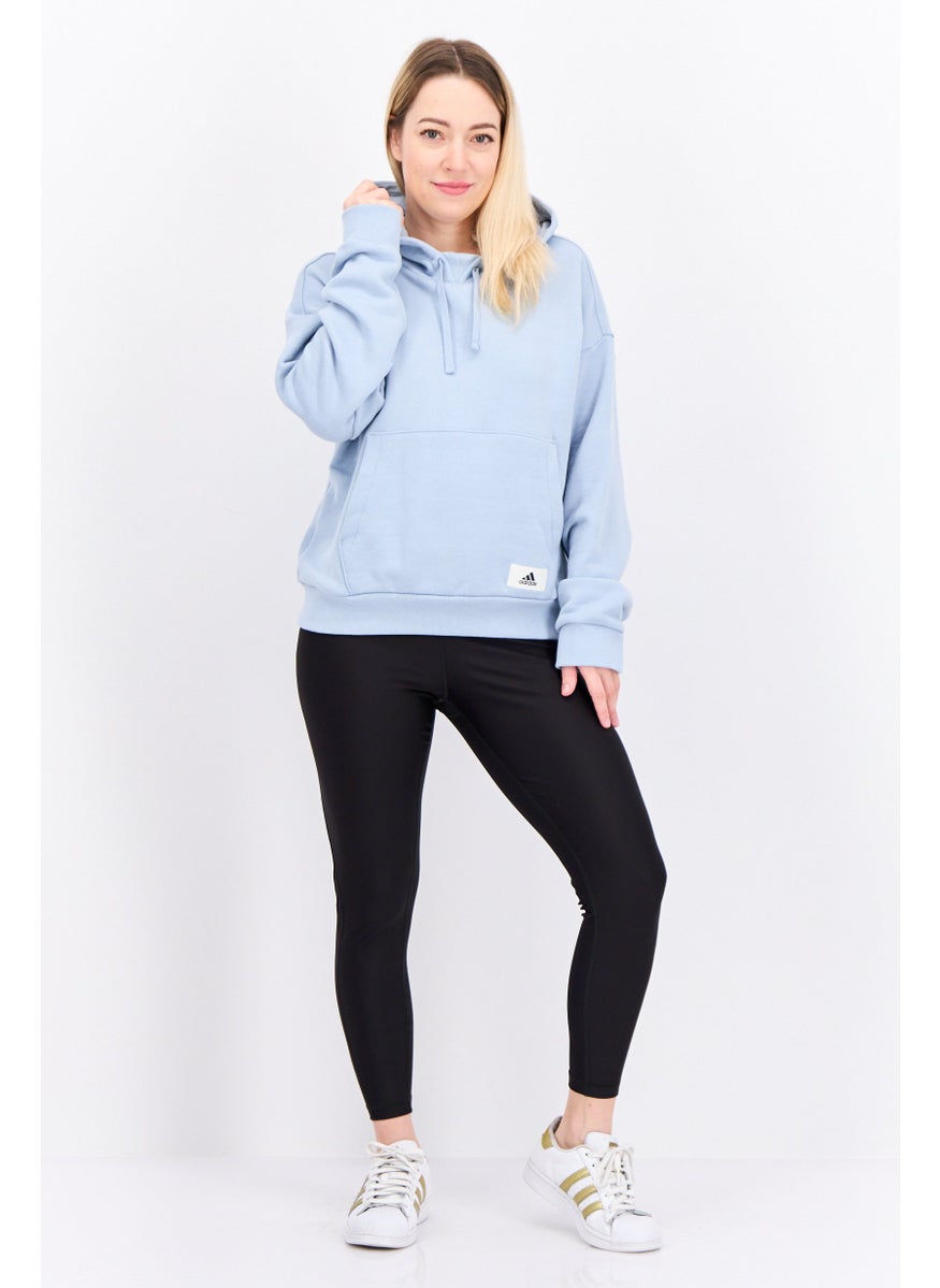 Adidas - Women Loose Fit Long Sleeve Training Hoodie, Light Blue - Image 1
