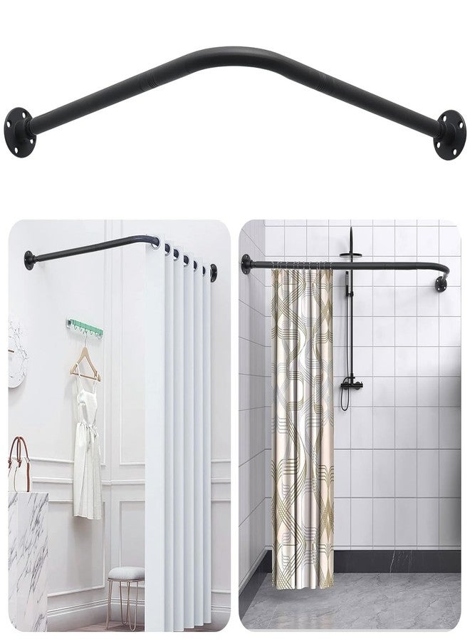 ABtool L Shaped Shower Curtain Rod,Adjustable Corner Shower Rod(23.6"-33.5"x23.6"-33.5"),90 Degree Wall Mounted Shower Curtain Rod for Bathroom,Bathtub,Clothing Store,Locker Rooms,Private Space,Need to Drill - Image 1