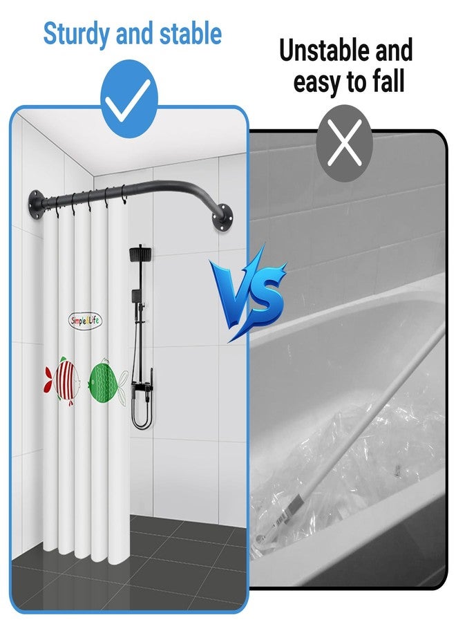 ABtool L Shaped Shower Curtain Rod,Adjustable Corner Shower Rod(23.6"-33.5"x23.6"-33.5"),90 Degree Wall Mounted Shower Curtain Rod for Bathroom,Bathtub,Clothing Store,Locker Rooms,Private Space,Need to Drill - Image 3