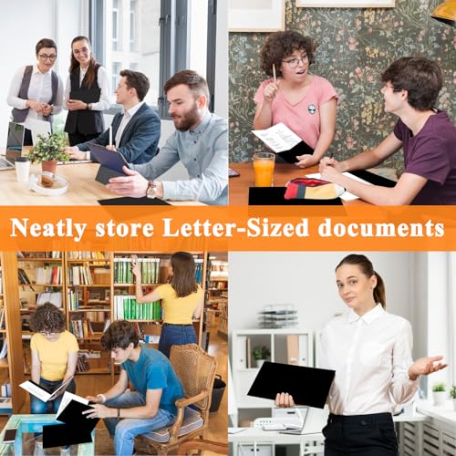 pmybupo 50Pcs Black Two-Pocket Heavyweight File Folder,Letter Size,Paper File Folder for School Office Home Bussines - Image 5
