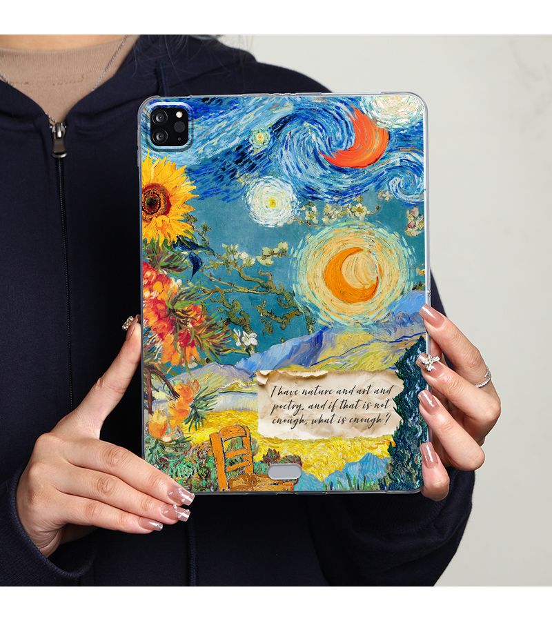 Luxurious Van Gogh Starry Art Transparent Tpu Shockproof Lightweight Protective Case For Ipad Mini 4 5 Vibrant Floral Patterns All Inclusive Design - Image 4