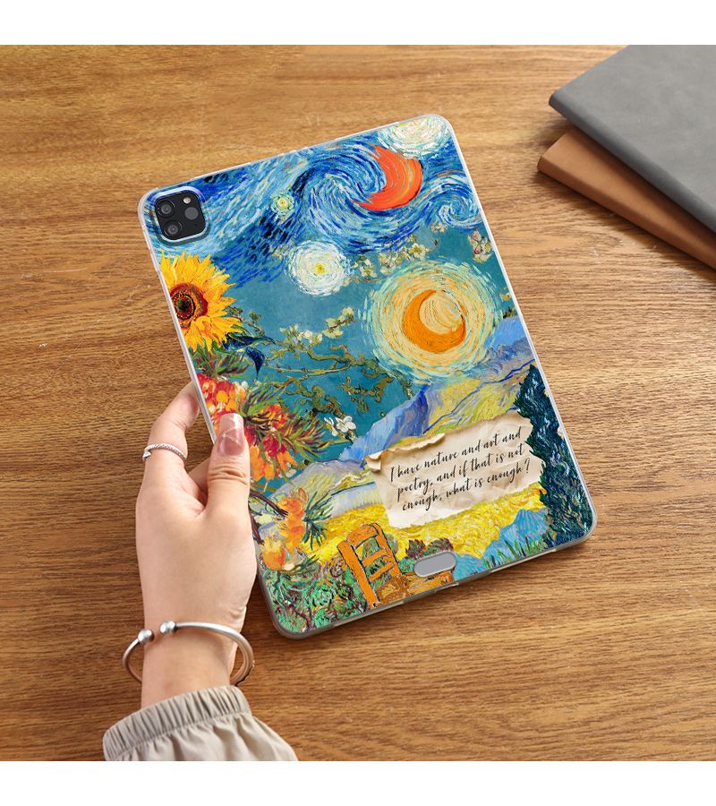 Luxurious Van Gogh Starry Art Transparent Tpu Shockproof Lightweight Protective Case For Ipad Mini 4 5 Vibrant Floral Patterns All Inclusive Design - Image 3