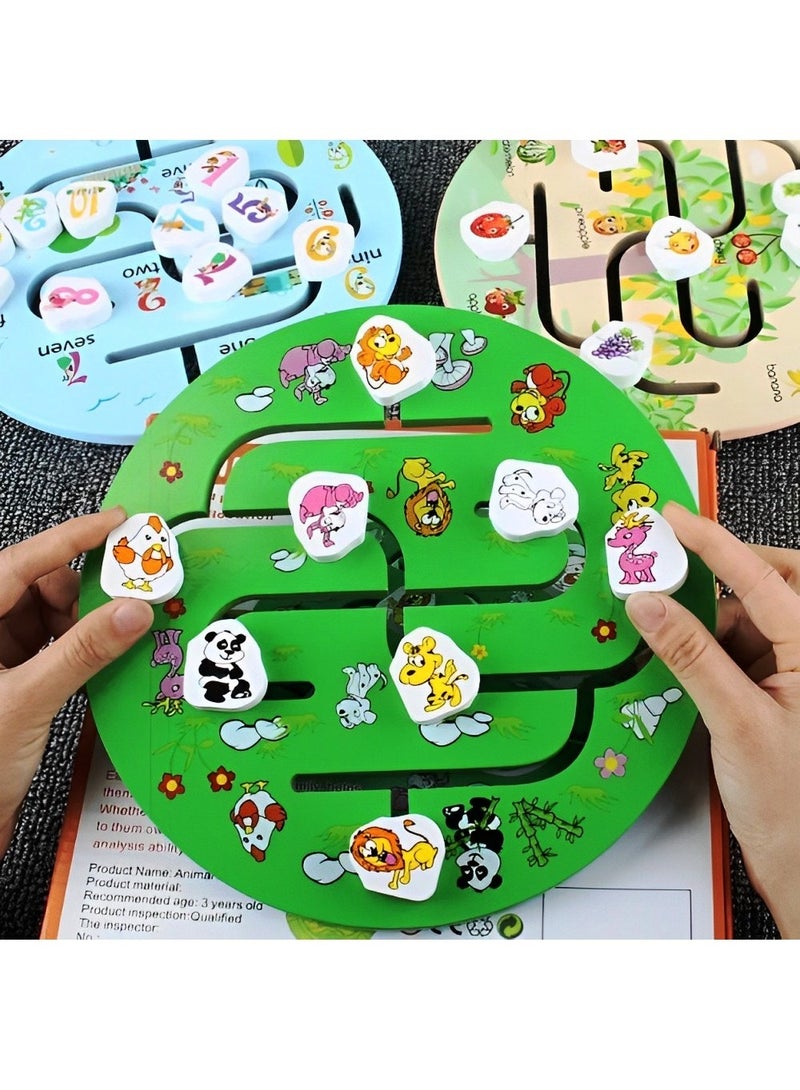 Pairing Maze & Assemble Cognitive Wooden Puzzles for Toddlers, Teacher Parents Early Learning Support Tools, Montessori Motor & Sensory Skill Development Shape Matching Toys (Number Maze Pattern)  - Image 3