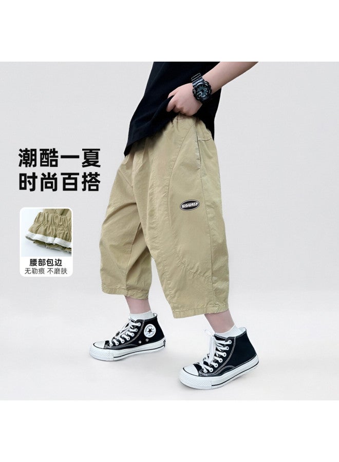 Bumblebee Boys' Cargo Pants Casual Style Summer Shorts Kids' Versatile Fashion Seven-pants Trendy Curve Hem Trousers - Image 2