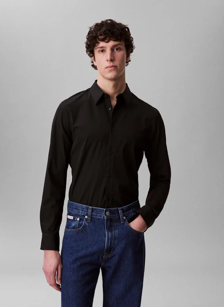 CALVIN KLEIN Casual Long Sleeve Slim Fit Shirt