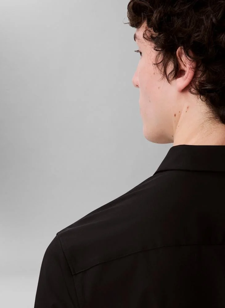 Calvin Klein Black Casual Long Sleeve Slim Fit Shirt for Men | Best Price UAE