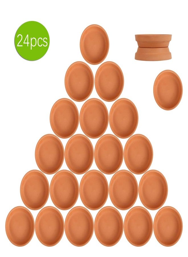 FCFKUK 24pcs Terra Cotta Saucer, 3.2-inch Small Mini Clay Pots Tray, Suitable for 3inch, 2.5inch, 2inch Succulents Nursery Pots - Image 3