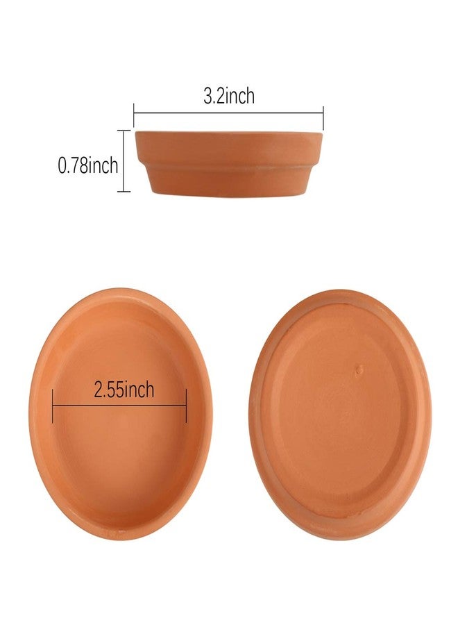 FCFKUK 24pcs Terra Cotta Saucer, 3.2-inch Small Mini Clay Pots Tray, Suitable for 3inch, 2.5inch, 2inch Succulents Nursery Pots - Image 2