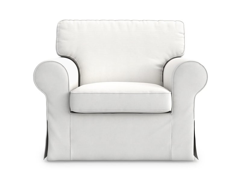 MASTERS OF COVERS Ektorp Armchair Cover for The IKEA Ektorp Chair Slipcover Replacement Cool WhiteNot Fit for Uppland Series Sofa
